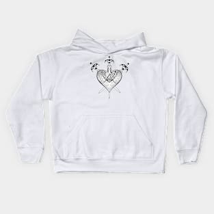 zentangle heart Kids Hoodie